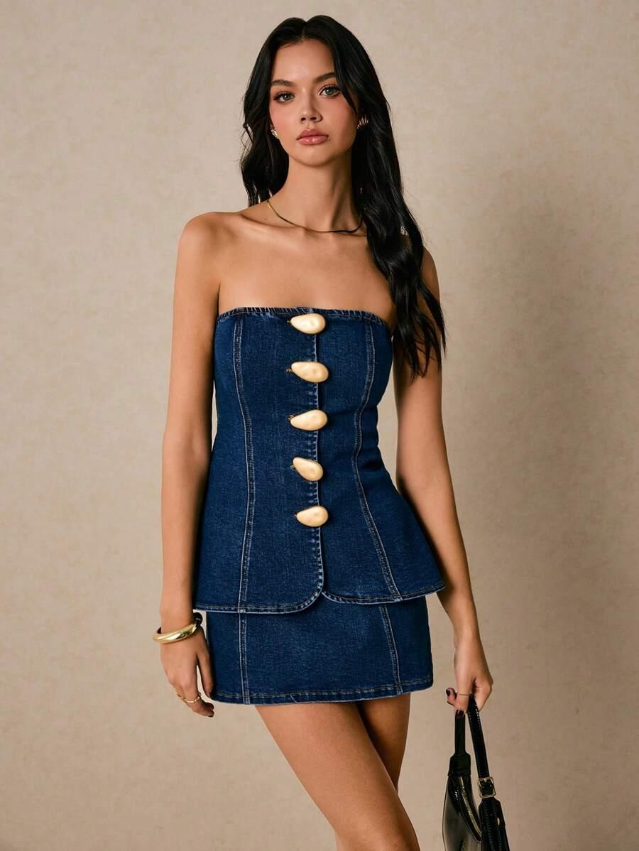 JEANSOWA SUKIENKA MINI