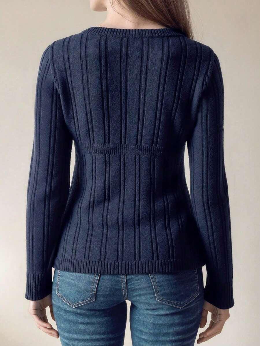 niebieski sweter v-neck
