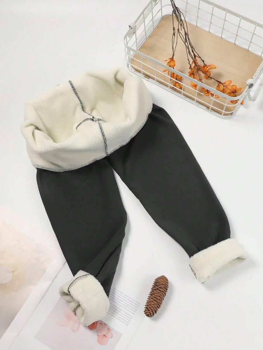 szare ocieplane legginsy