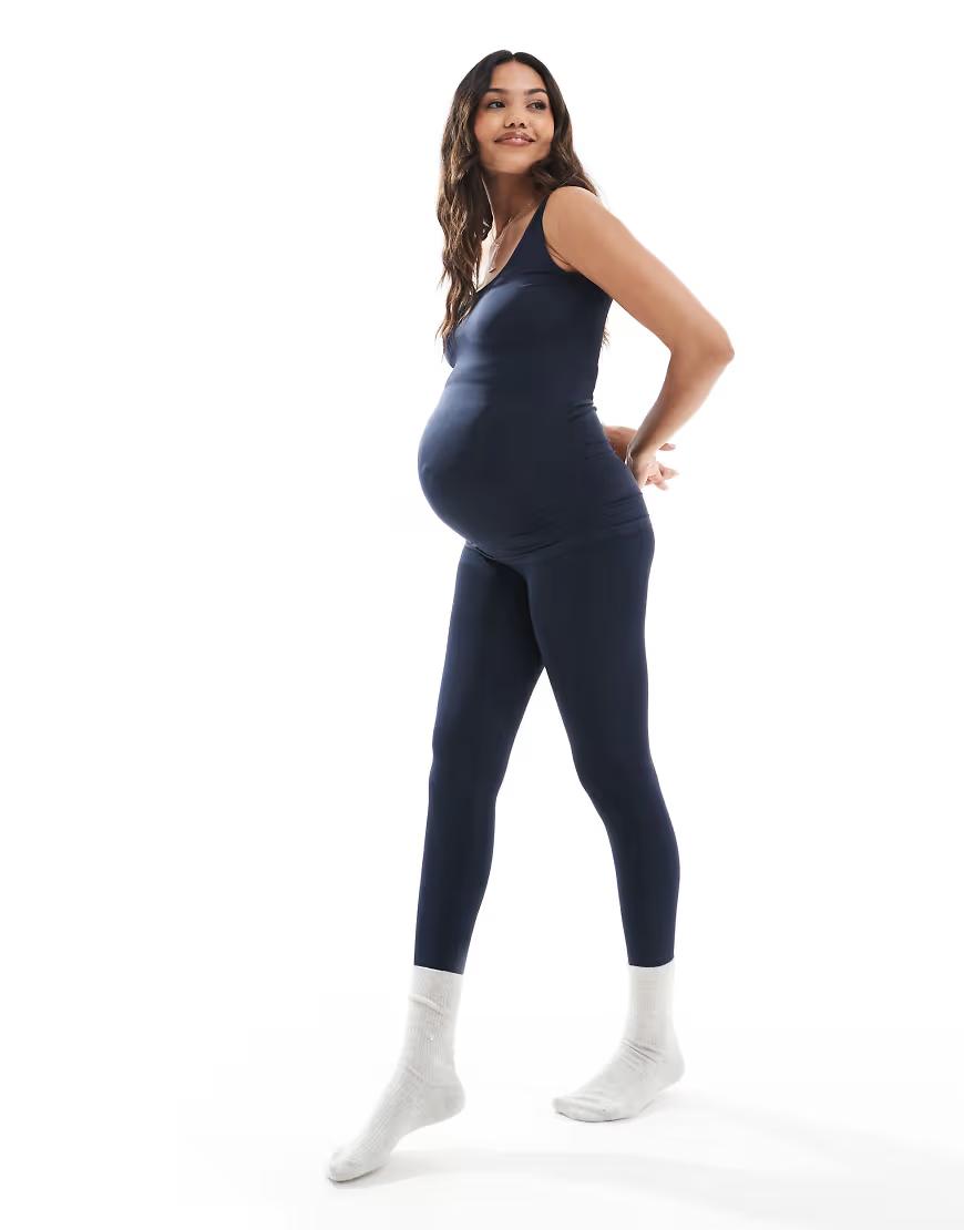 NIEBIESKIE CIĄŻOWE LEGGINSY
