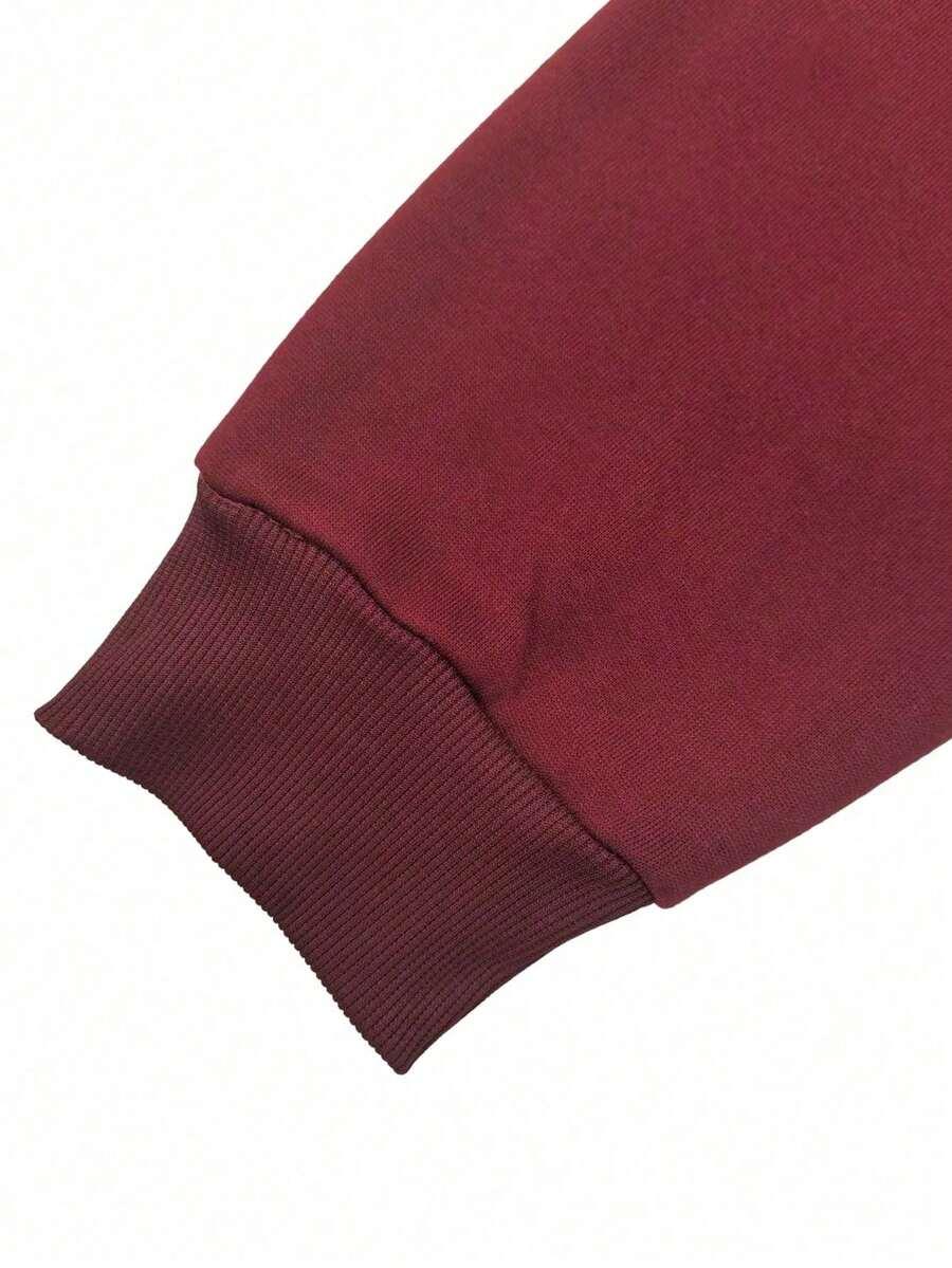 bordowa bluza z kapturem