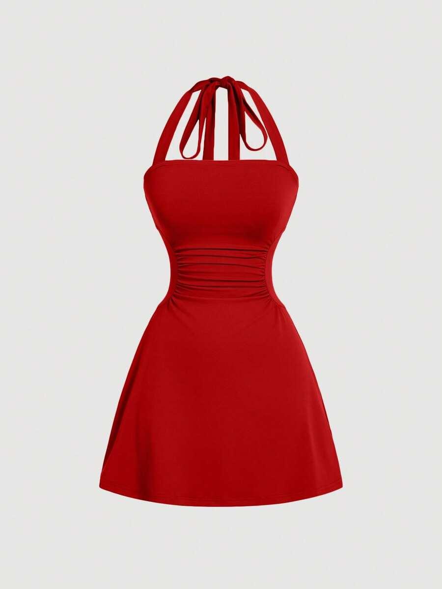czerwona mini sukienka