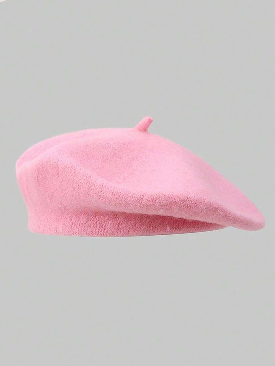 różowy beret casual