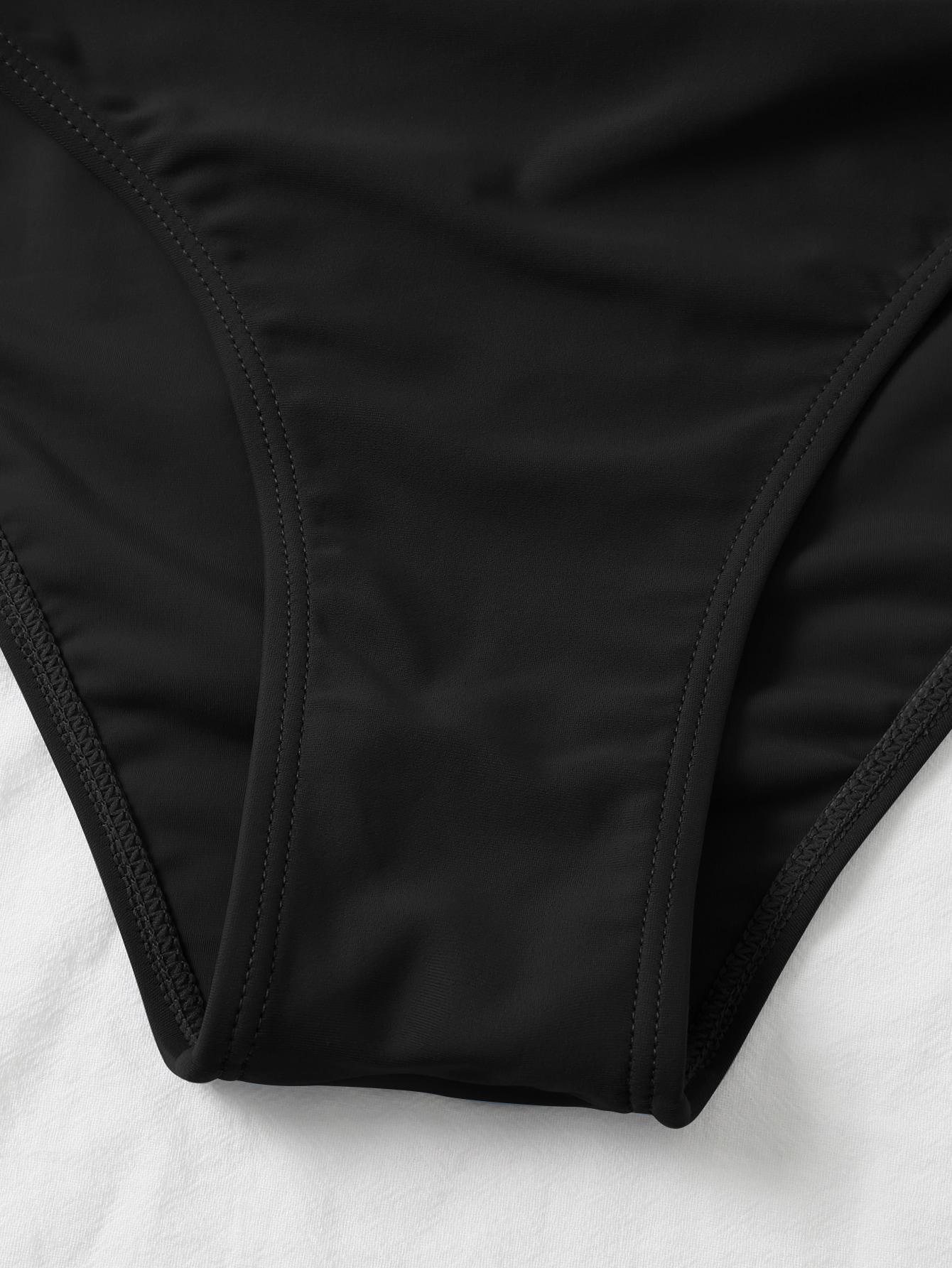 CZARNY DWUCZĘŚCIOWY STRÓJ KĄPIELOWY TANKINI