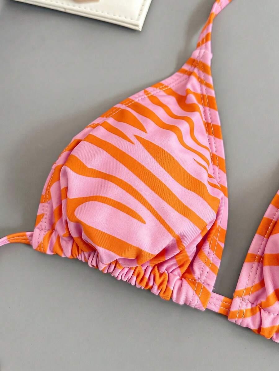 dwuczęściowy strój kąpielowy zebra