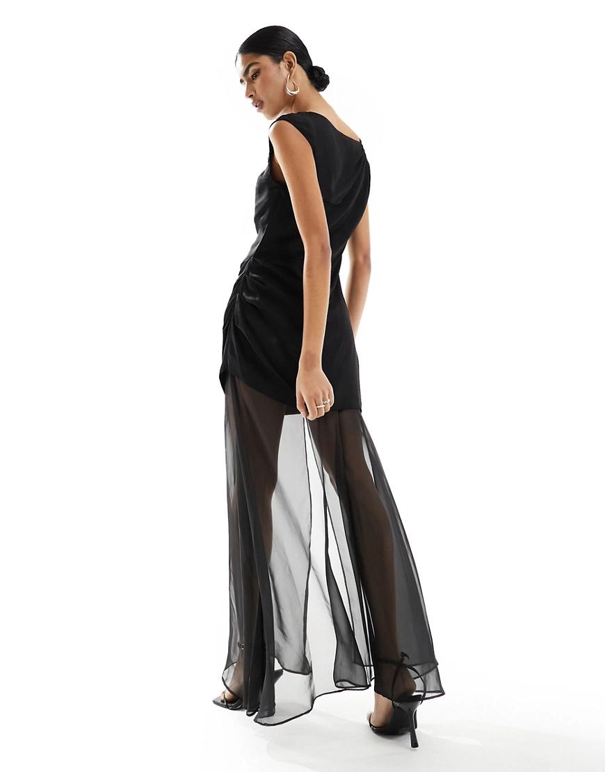 CZARNA ELEGANCKA SUKIENKA MAXI 