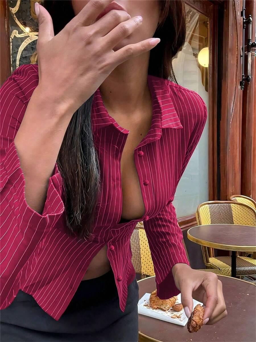 CZERWONA KOSZULA W PASKI