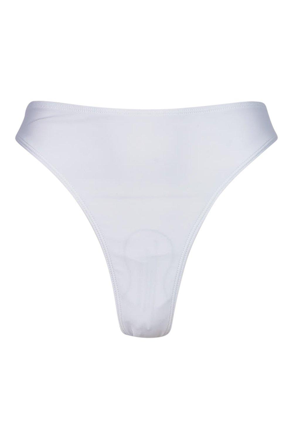 biały dół od bikini wysoki stan 