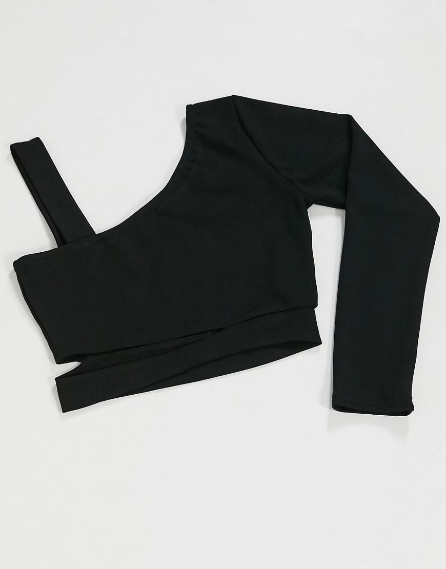 CZARNY TOP ASYMETRIA 