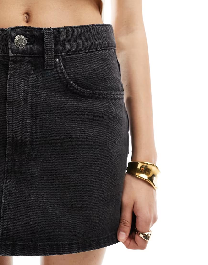 CZARNA MINI SPÓDNICA jeans