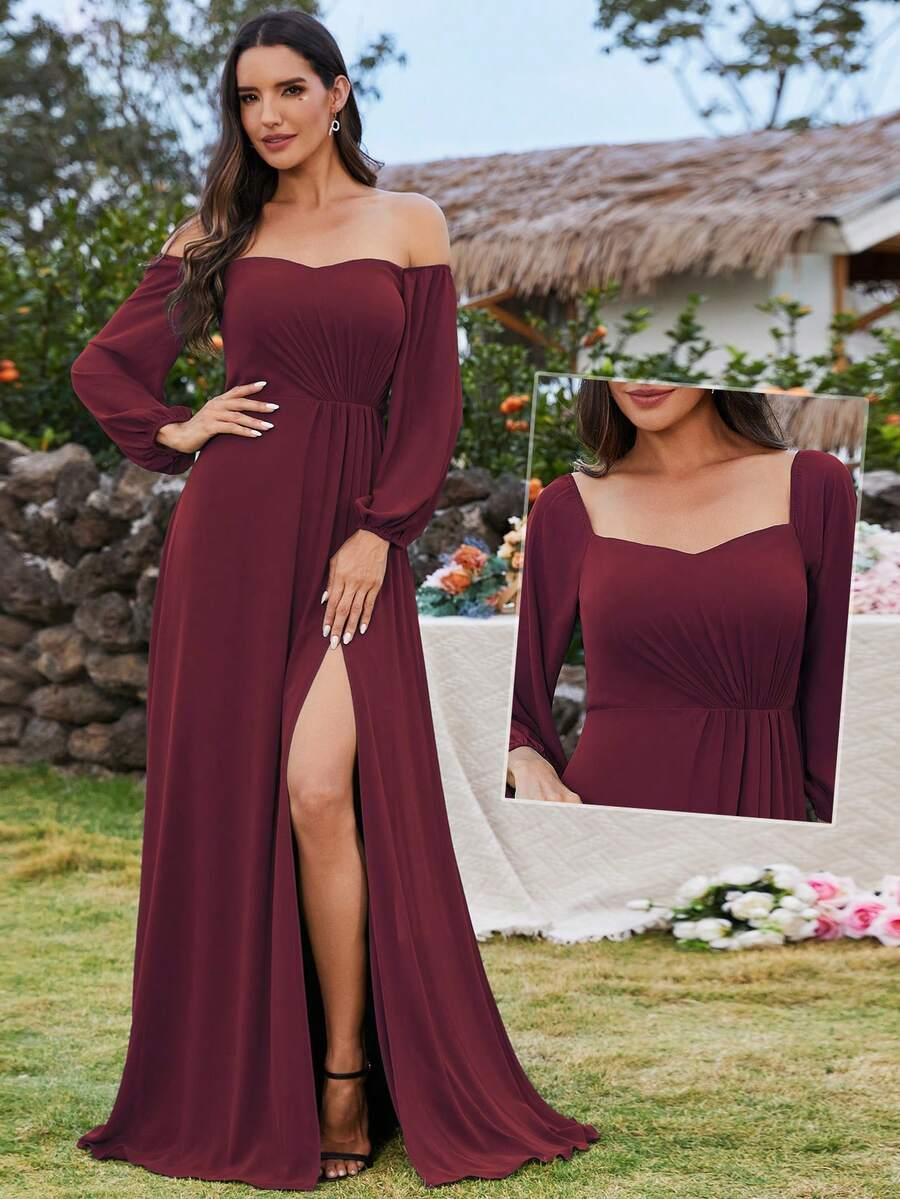 BURGUNDOWA MAXI SUKIENKA