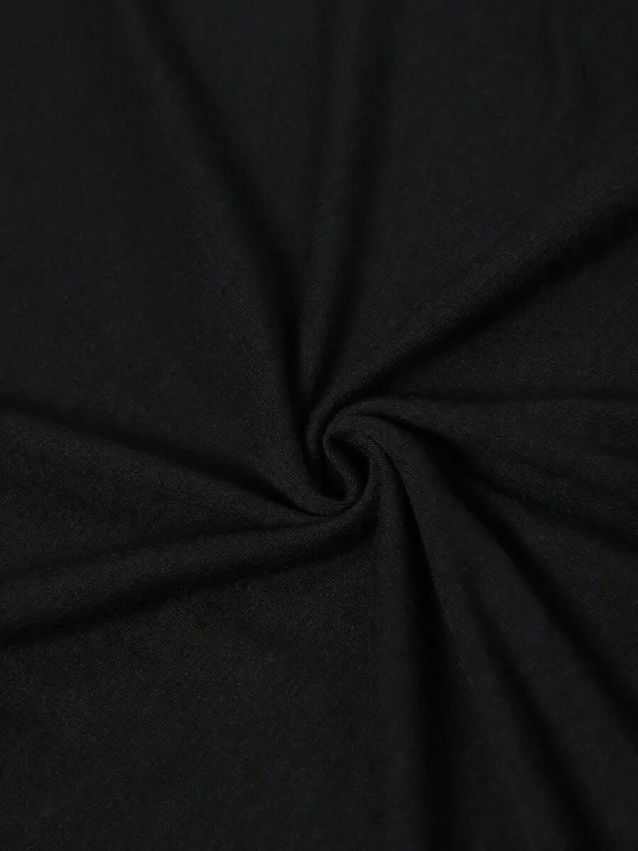 czarny t-shirt z nadrukiem