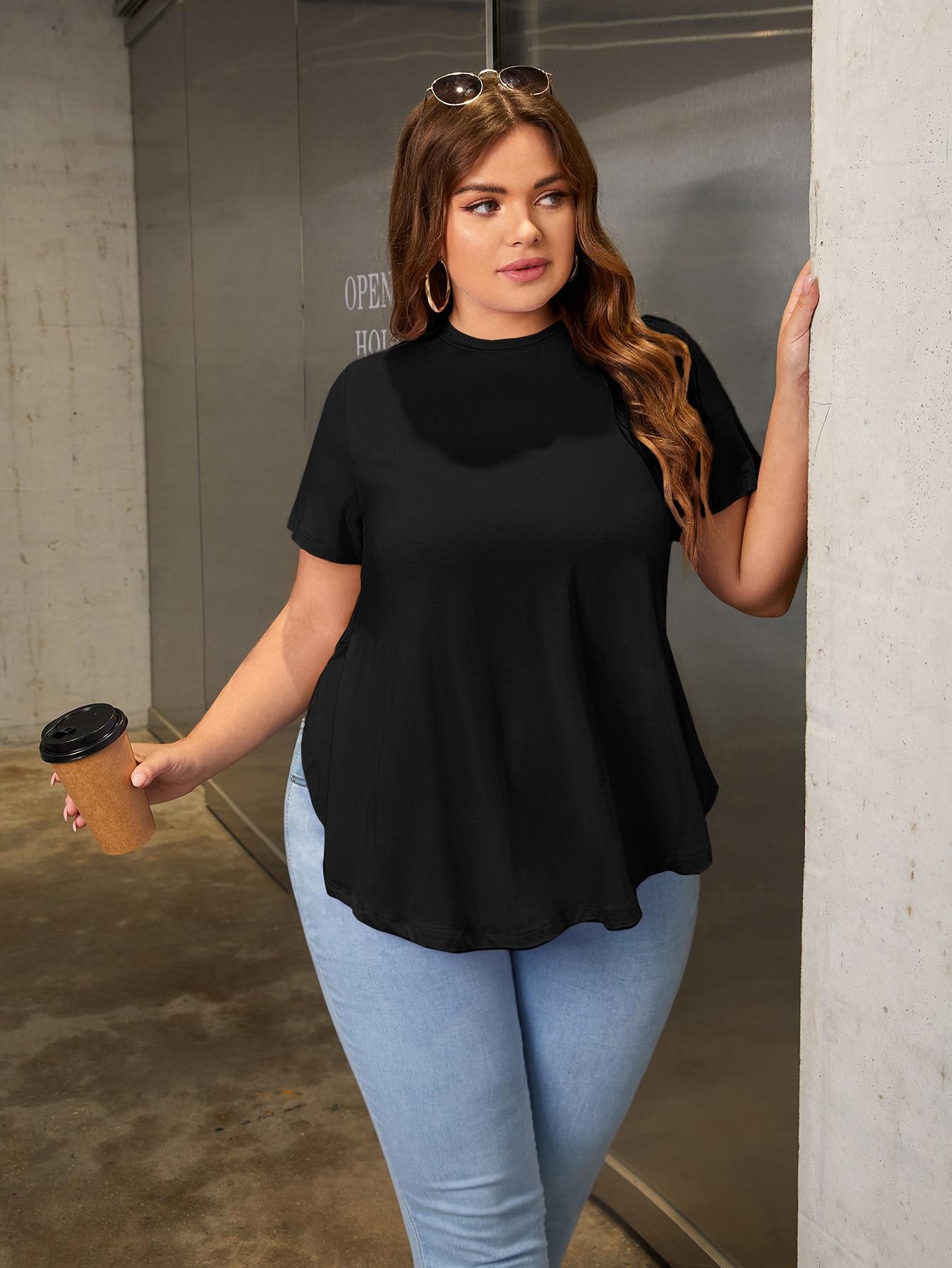 czarny T-SHIRTY stójka