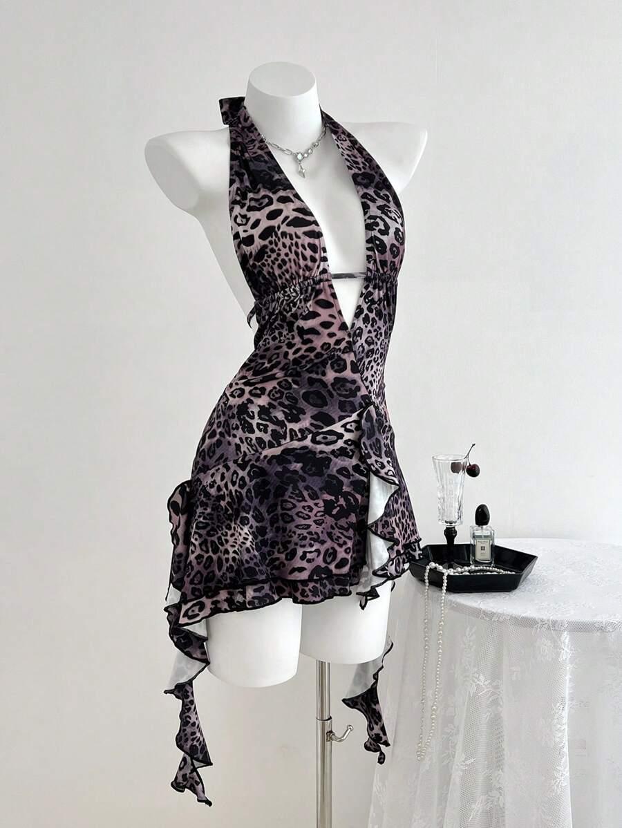 ASYMETRYCZNA SUKIENKA V-NECK