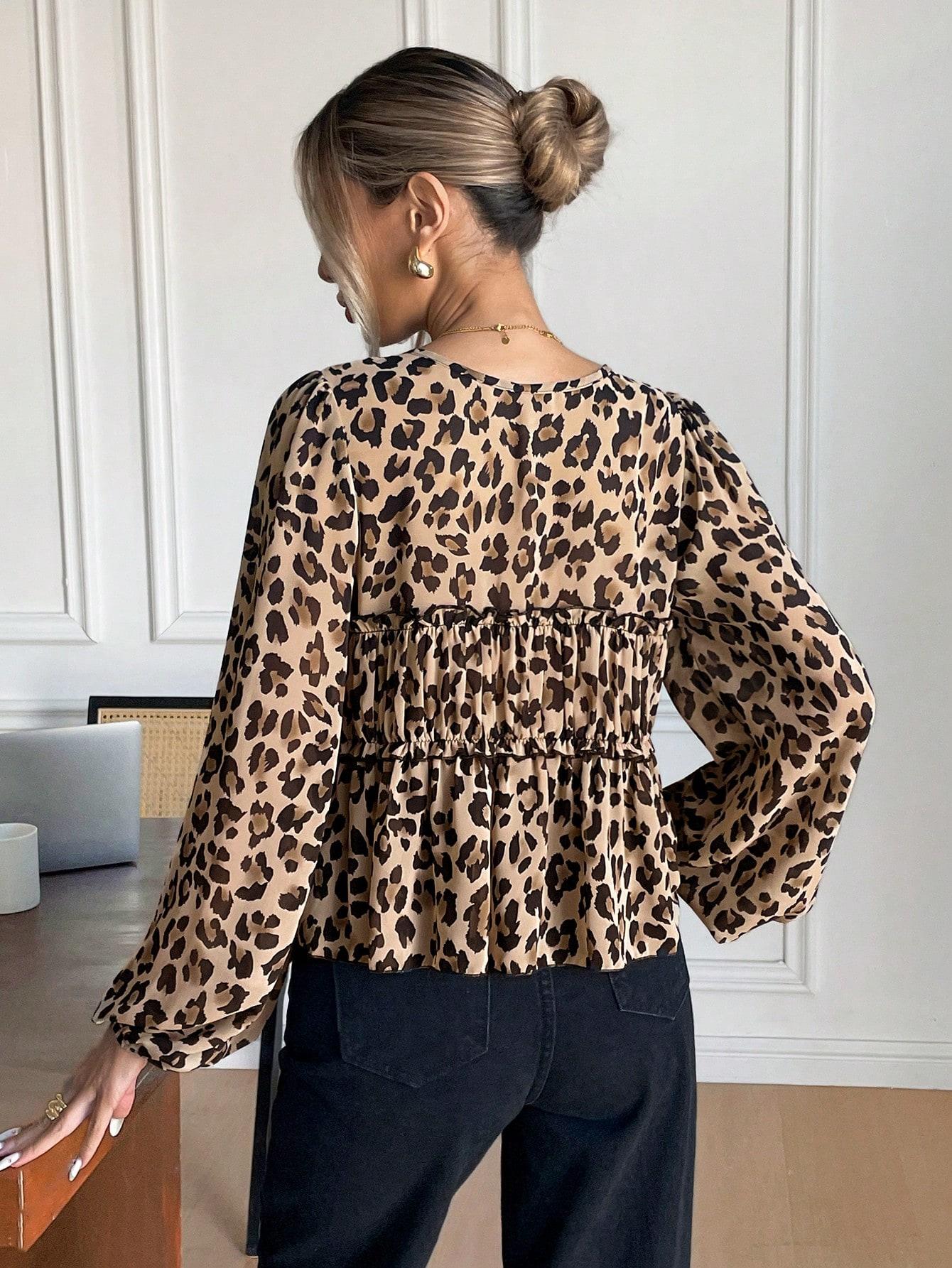 BLUZKA ANIMAL PRINT WIĄZANIE