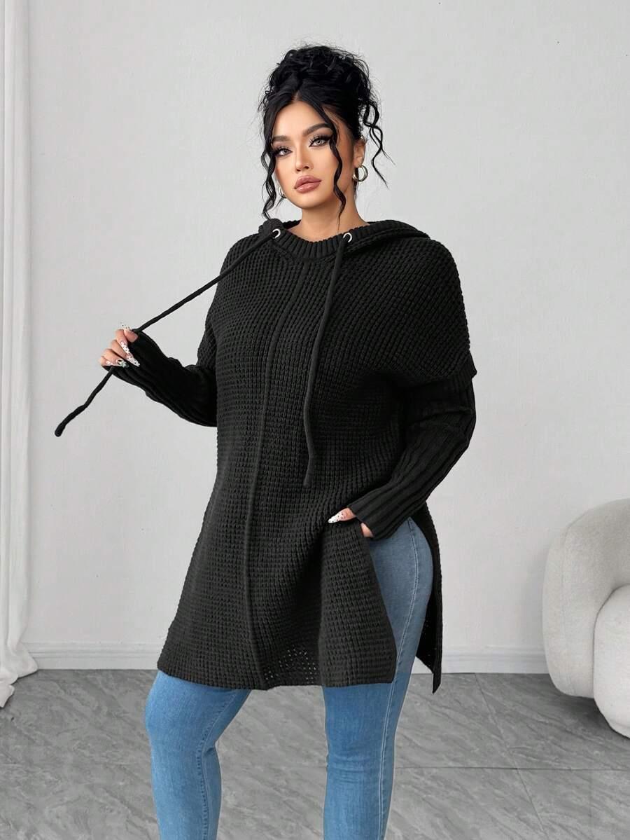 czarny sweter kaptur