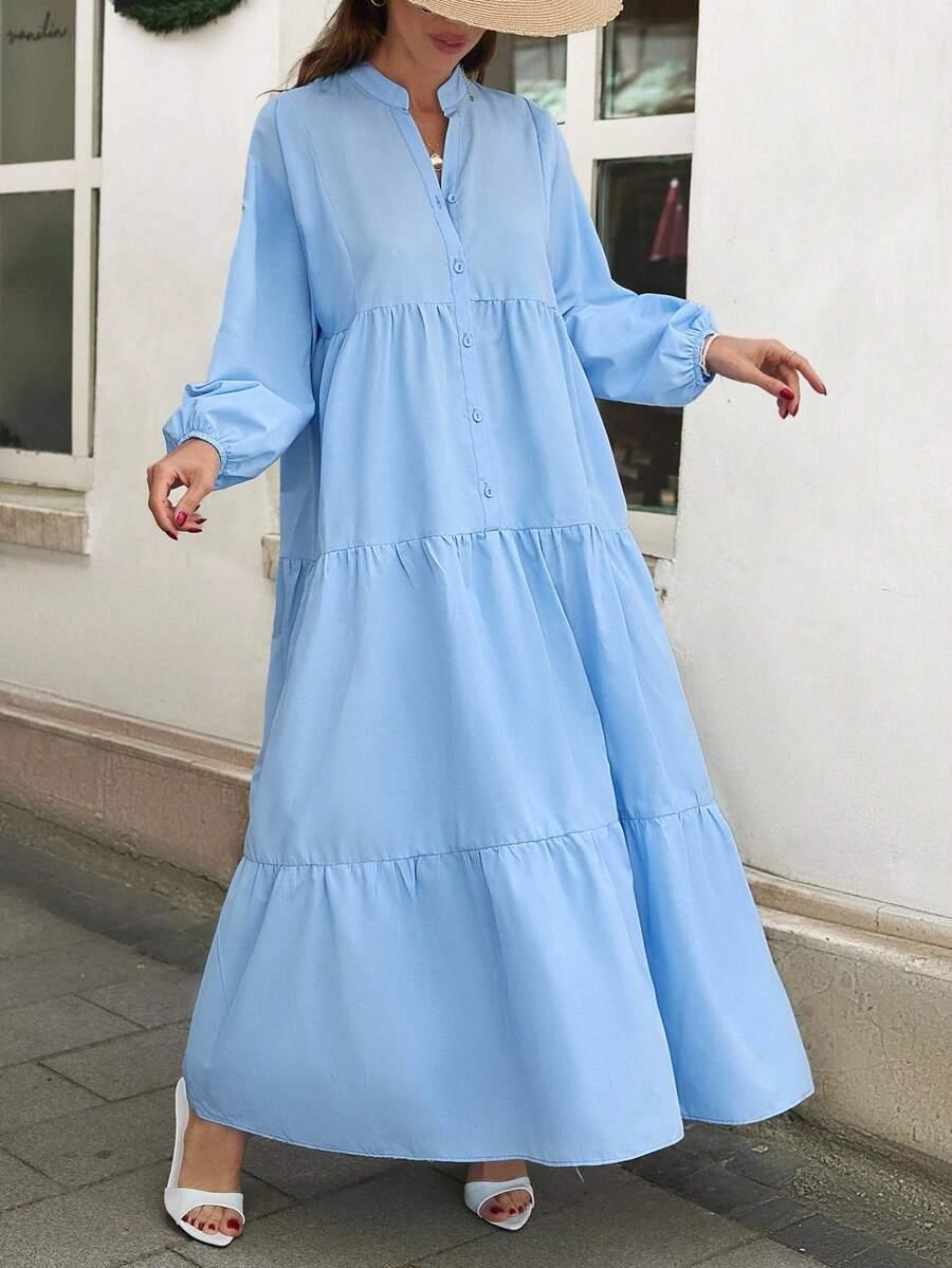 NIEBIESKA MAXI SUKIENKA