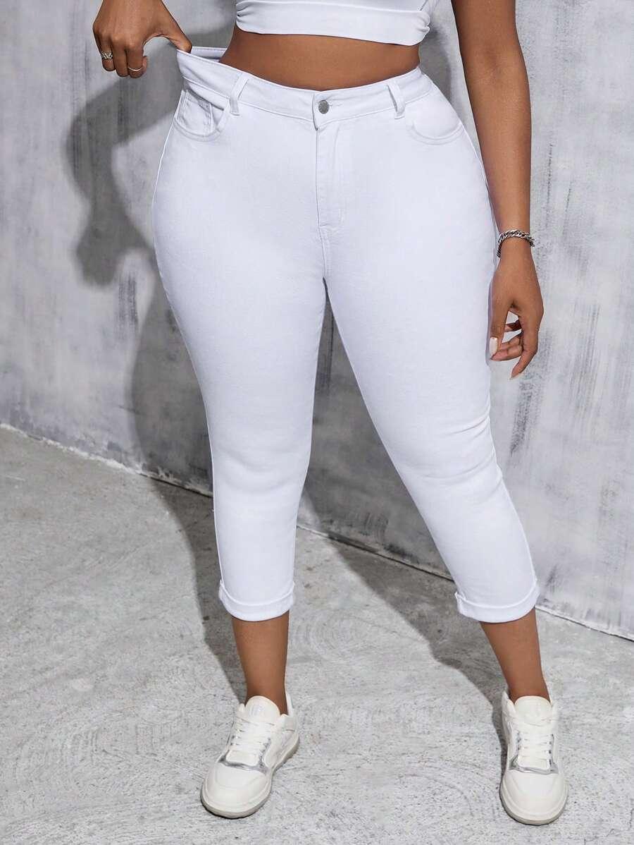 BIAŁE SPODNIE JEANS RURKI