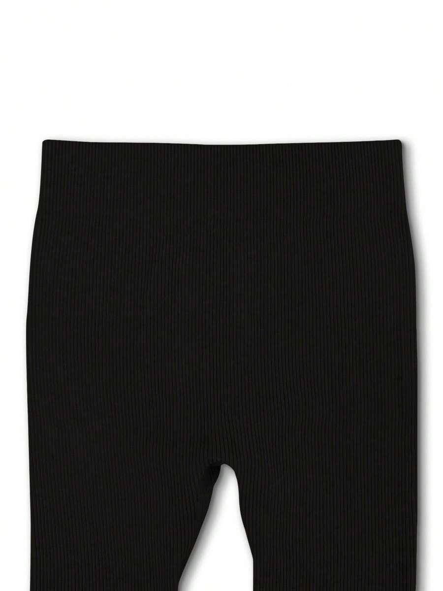 CZARNE PRĄŻKOWANE LEGGINSY