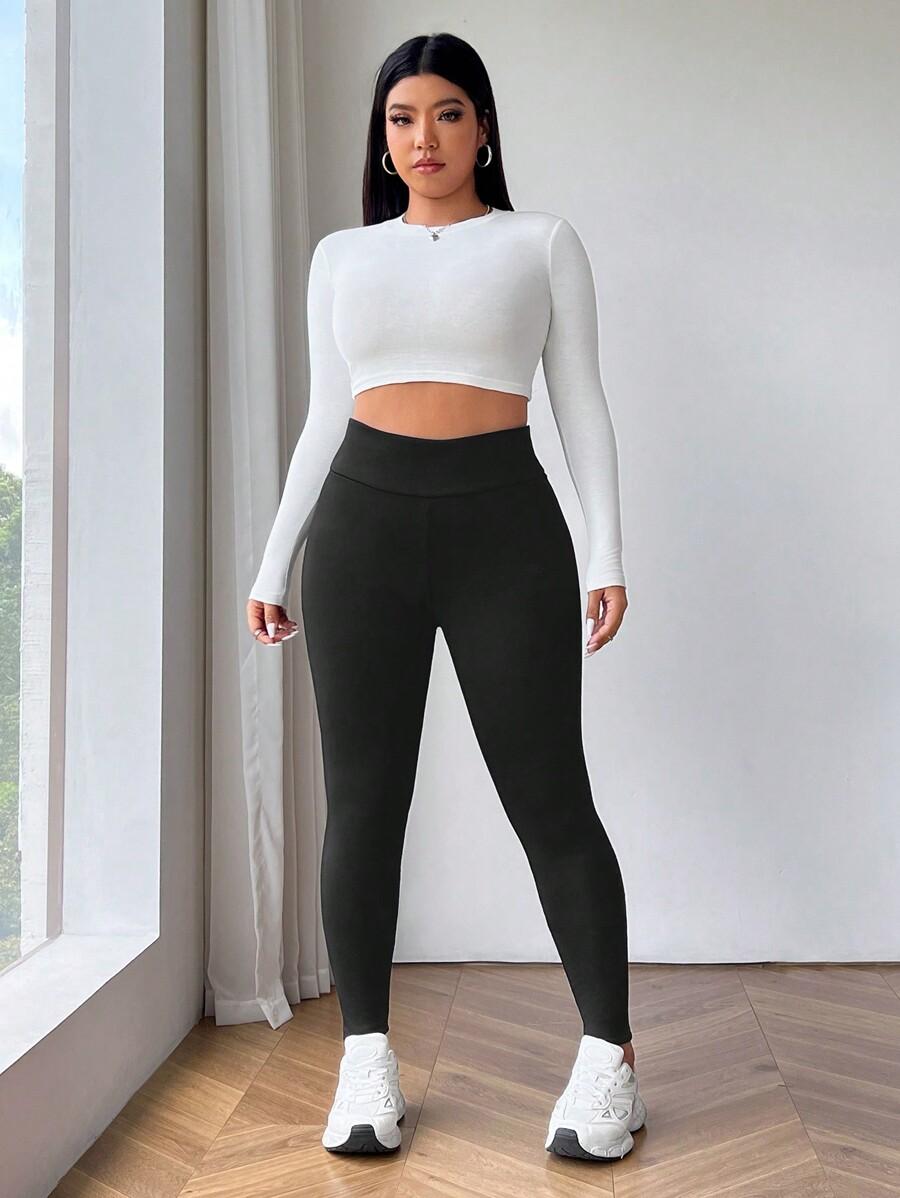 CZARNE OCIEPLANE LEGGINSY
