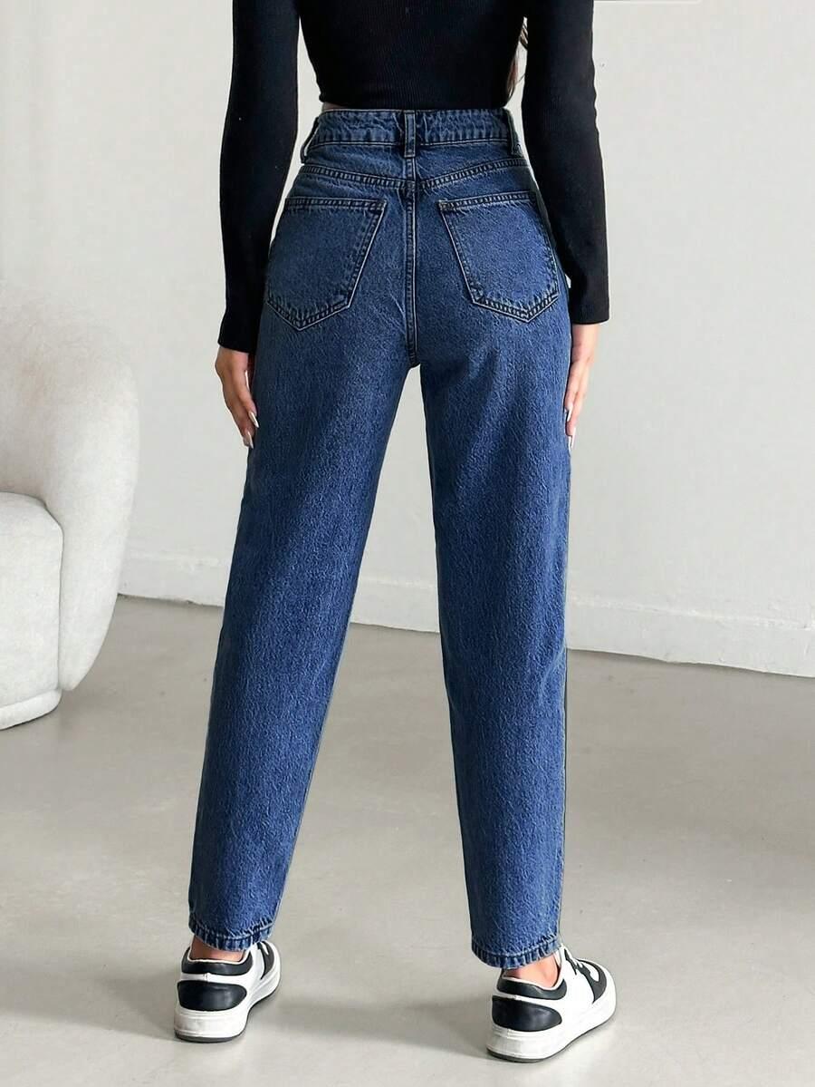GRANATOWE SPODNIE JEANS 