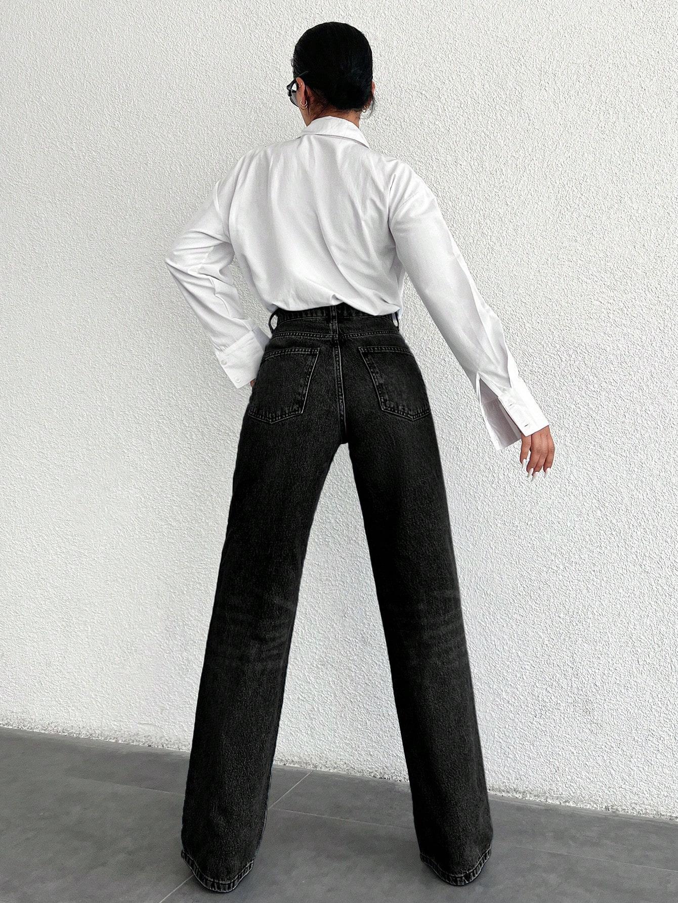 CZARNE SPODNIE JEANS