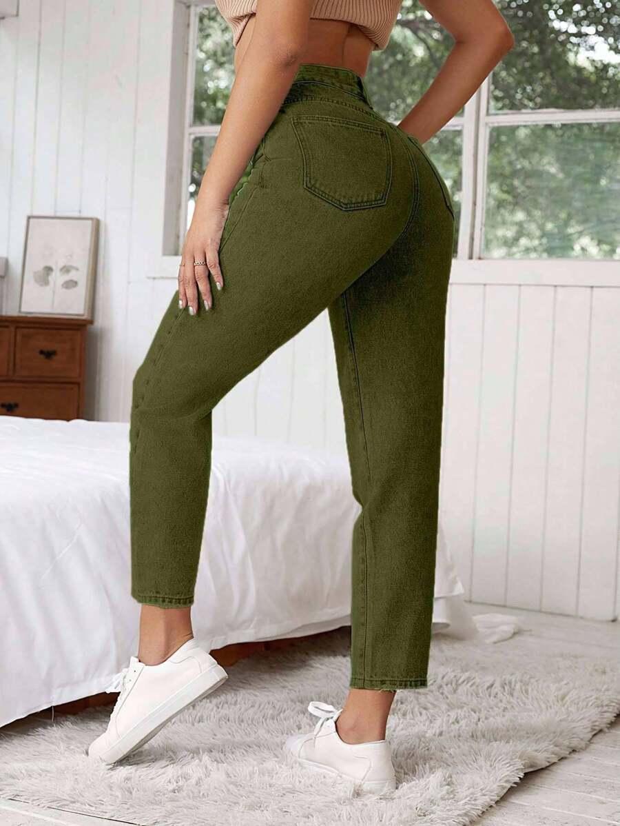 ZIELONE SPODNIE JEANS 