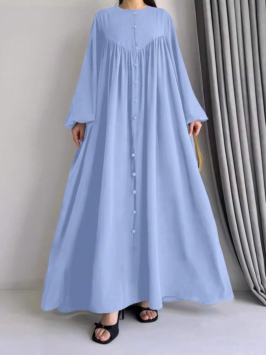 niebieska maxi sukienka