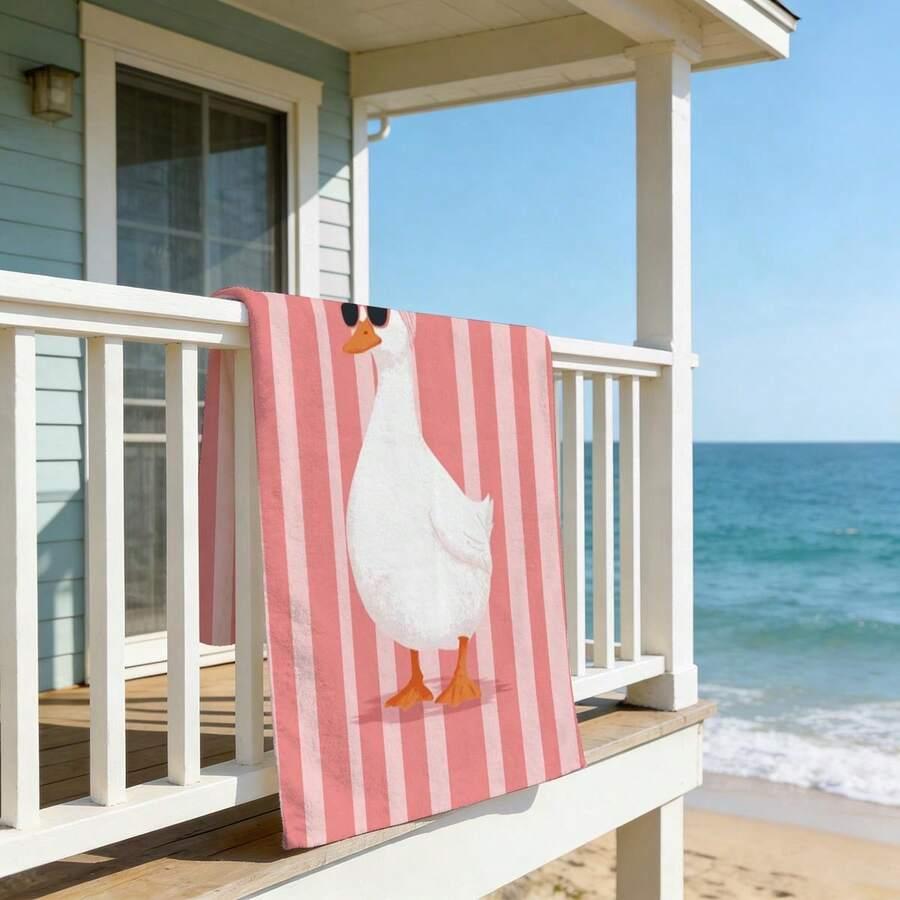różowy ręcznik plażowy