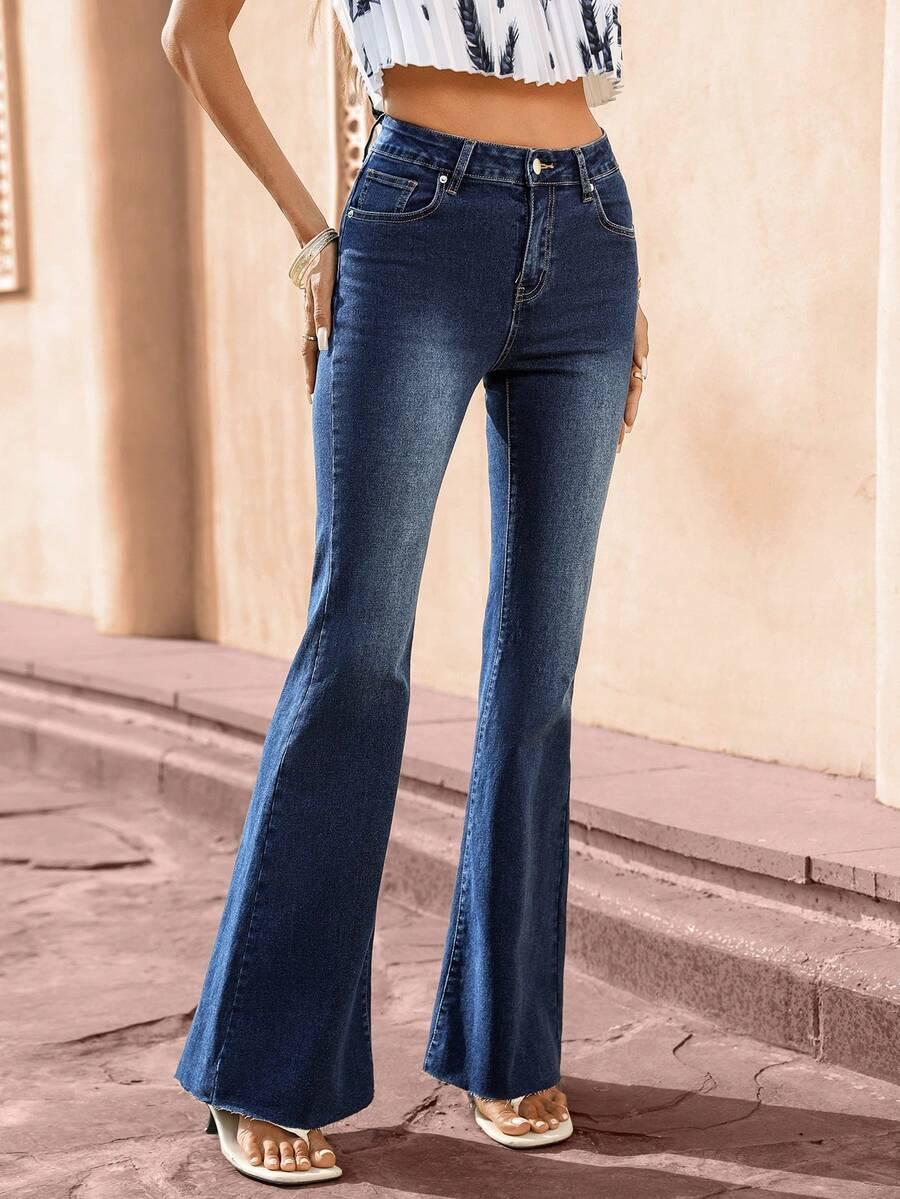 SPODNIE DZWONY JEANS WYSOKI STAN