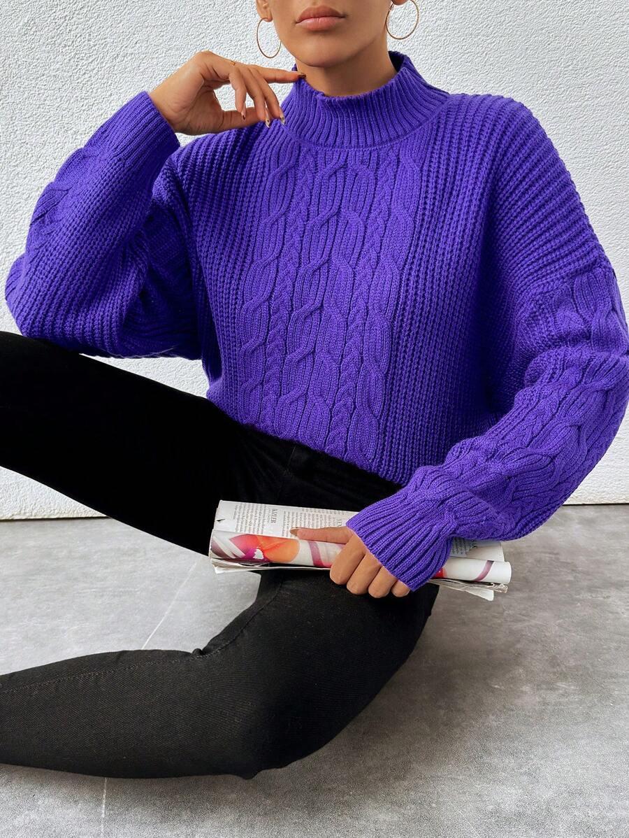 FIOLETOWY SWETER STÓJKA