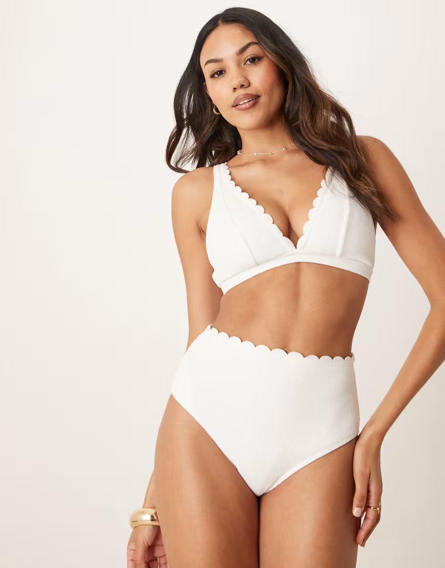 BIAŁY DÓŁ OD BIKINI WYSOKI STAN