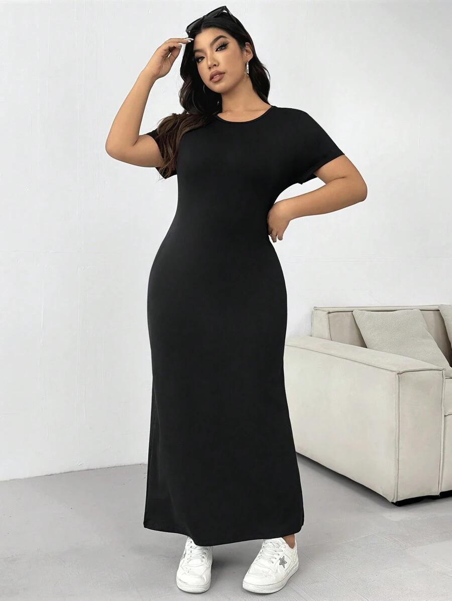 CZARNA MAXI SUKIENKA 