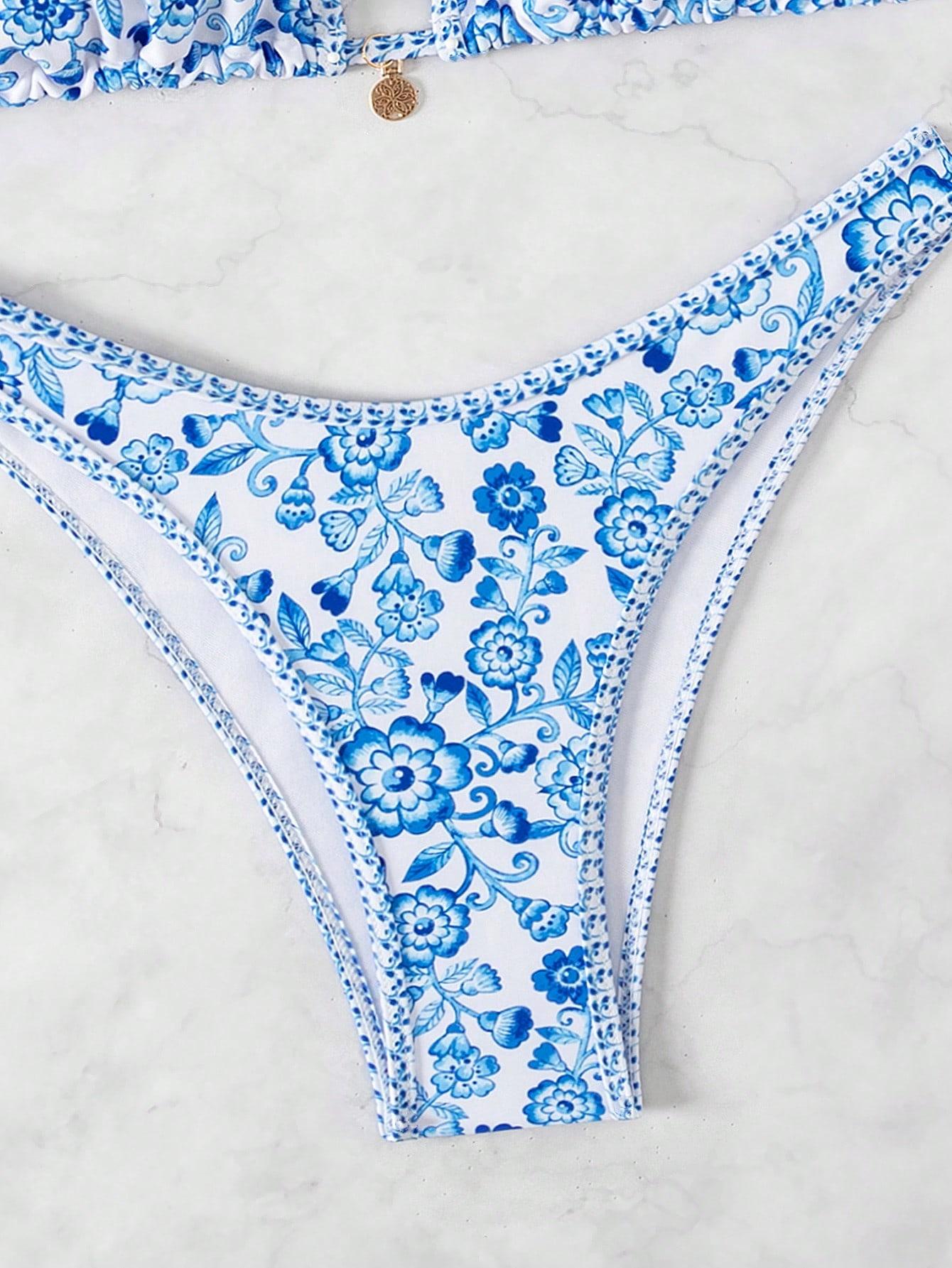 Dół od bikini kwiaty 