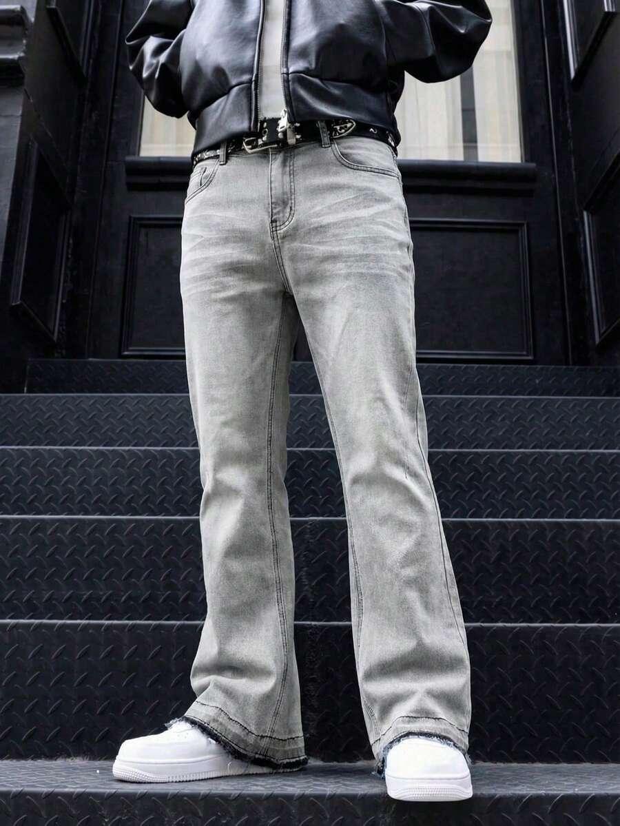 szare spodnie jeans