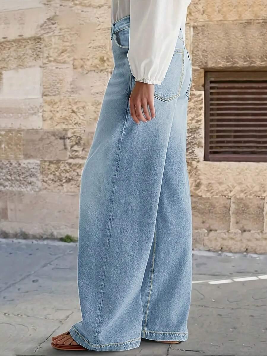 szerokie spodnie jeans