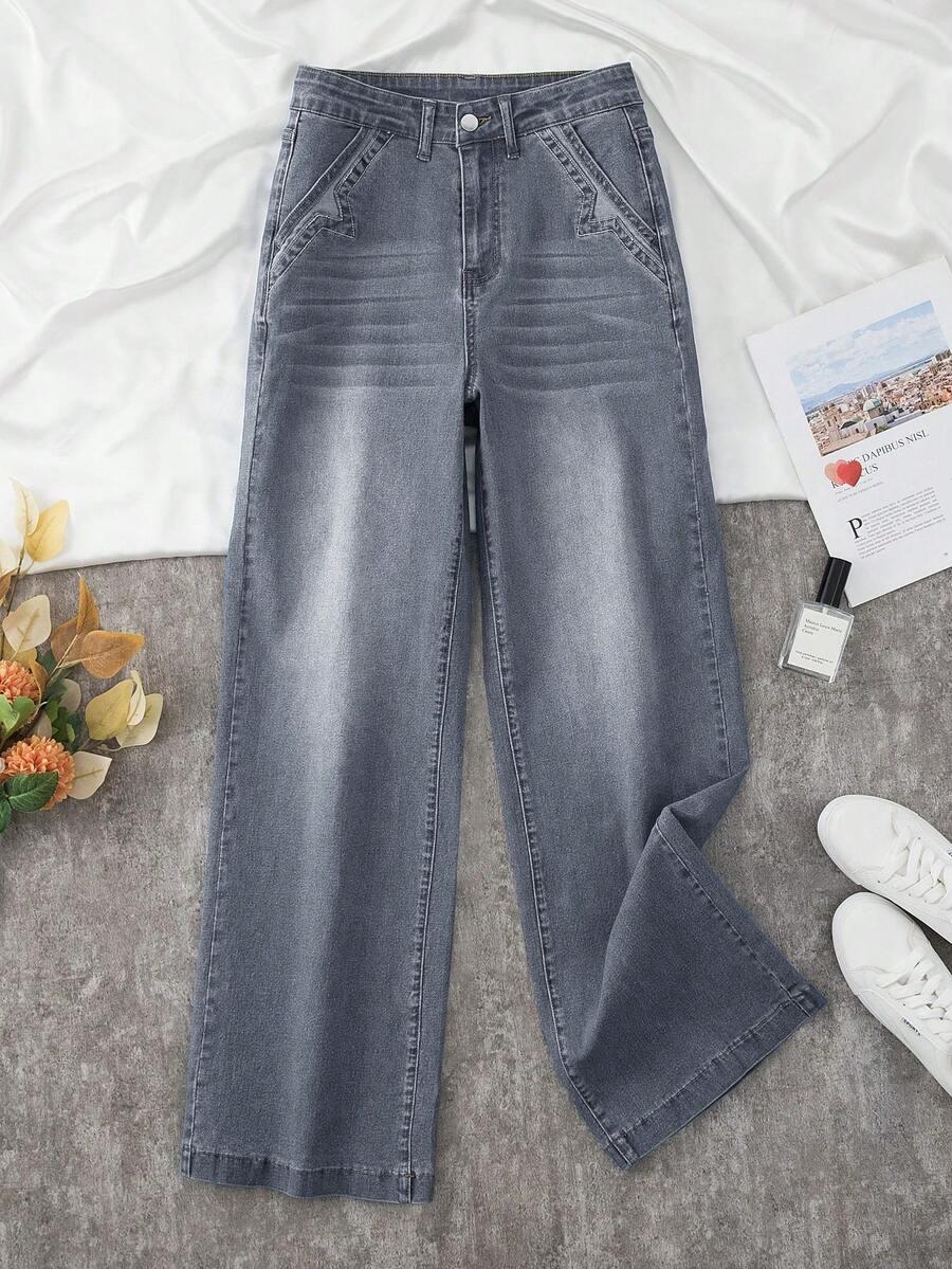 SZARE SPODNIE JEANS