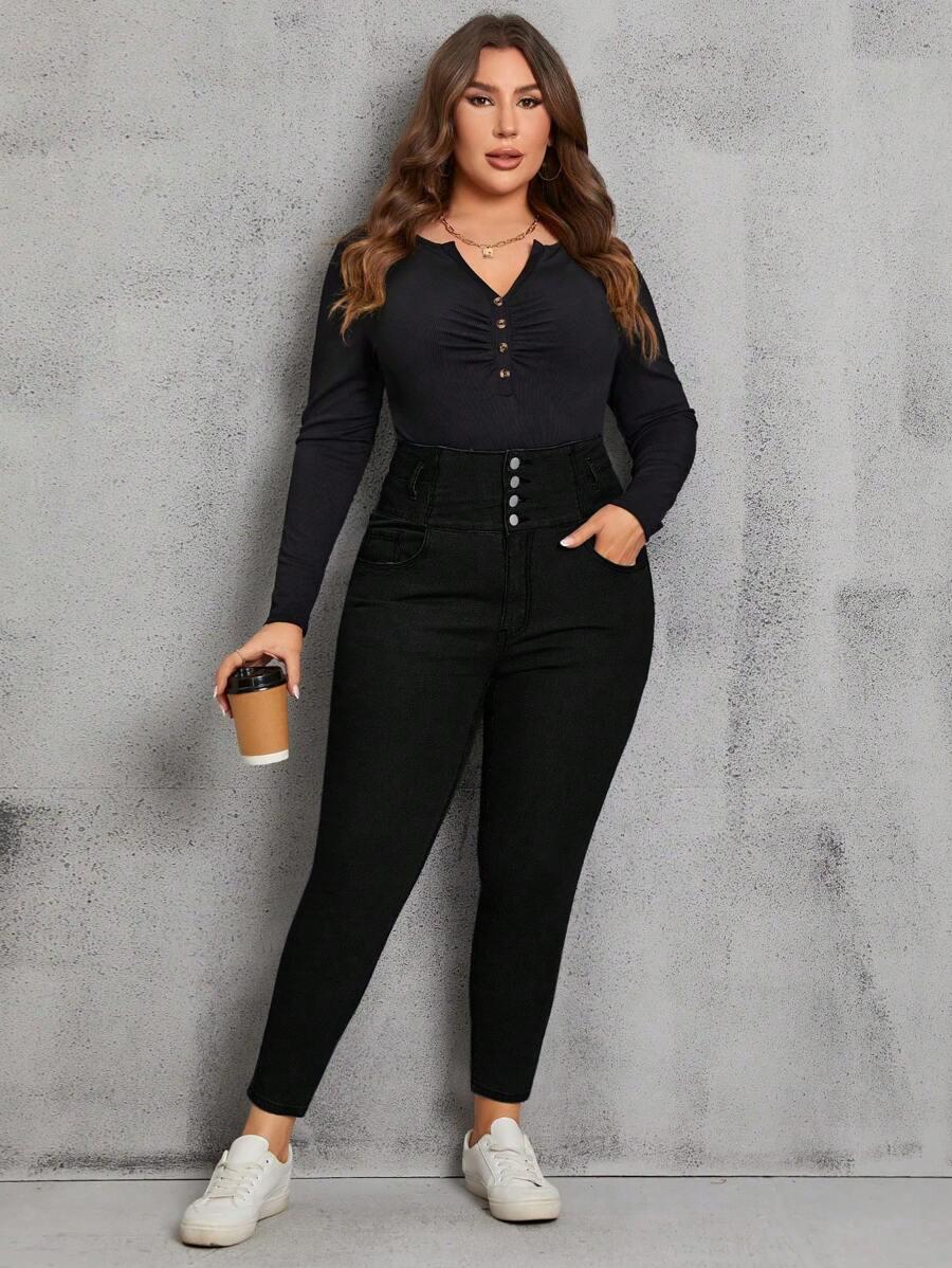 CZARNE SPODNIE JEANS