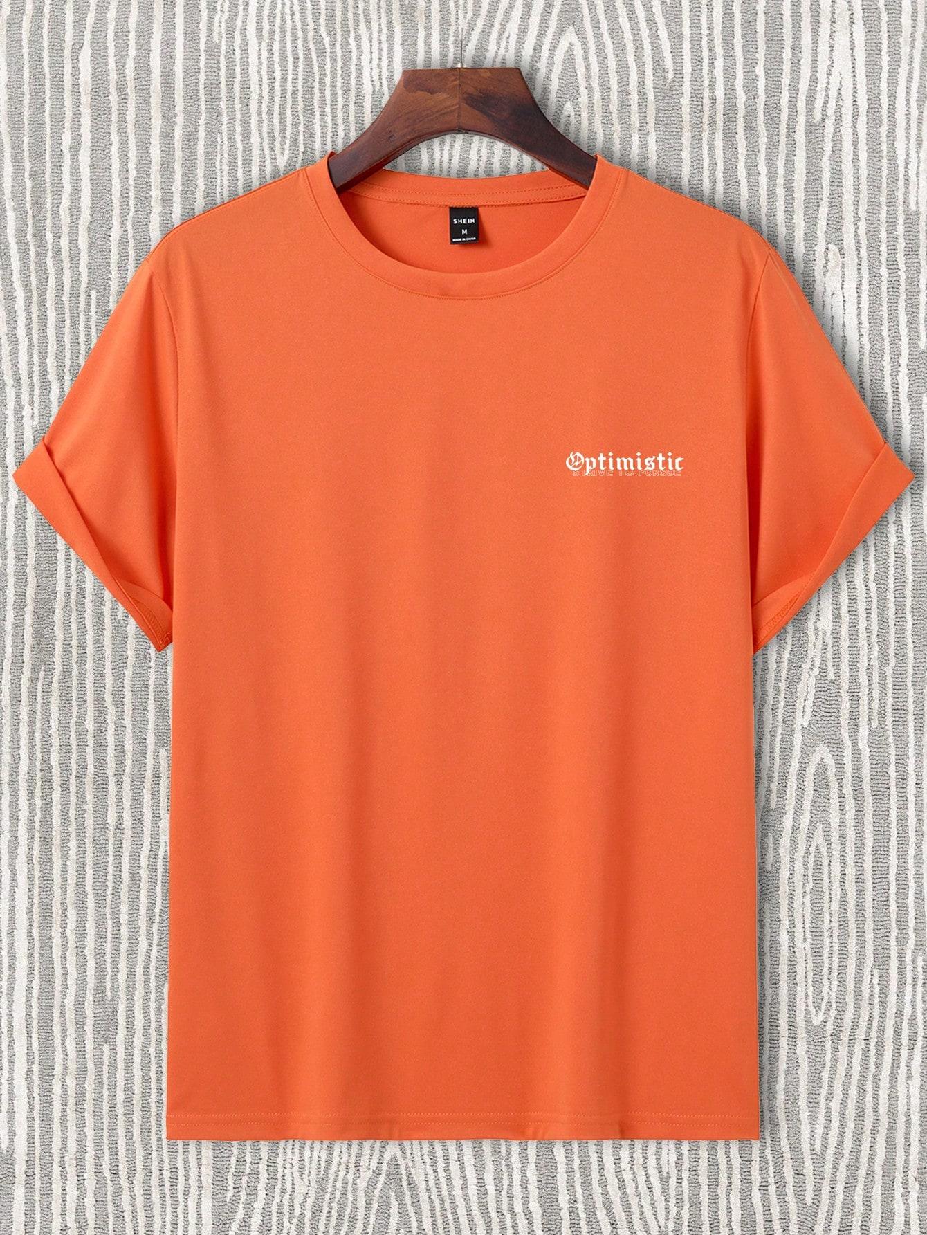 T-SHIRT MĘSKI OKRĄGŁY DEKOLT Z NADRUKIEM