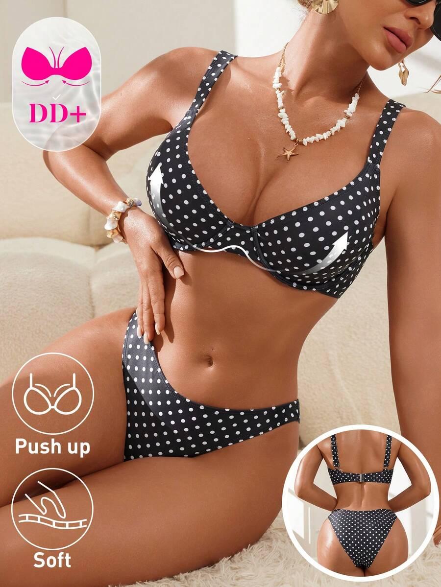 góra od bikini wzór groszki