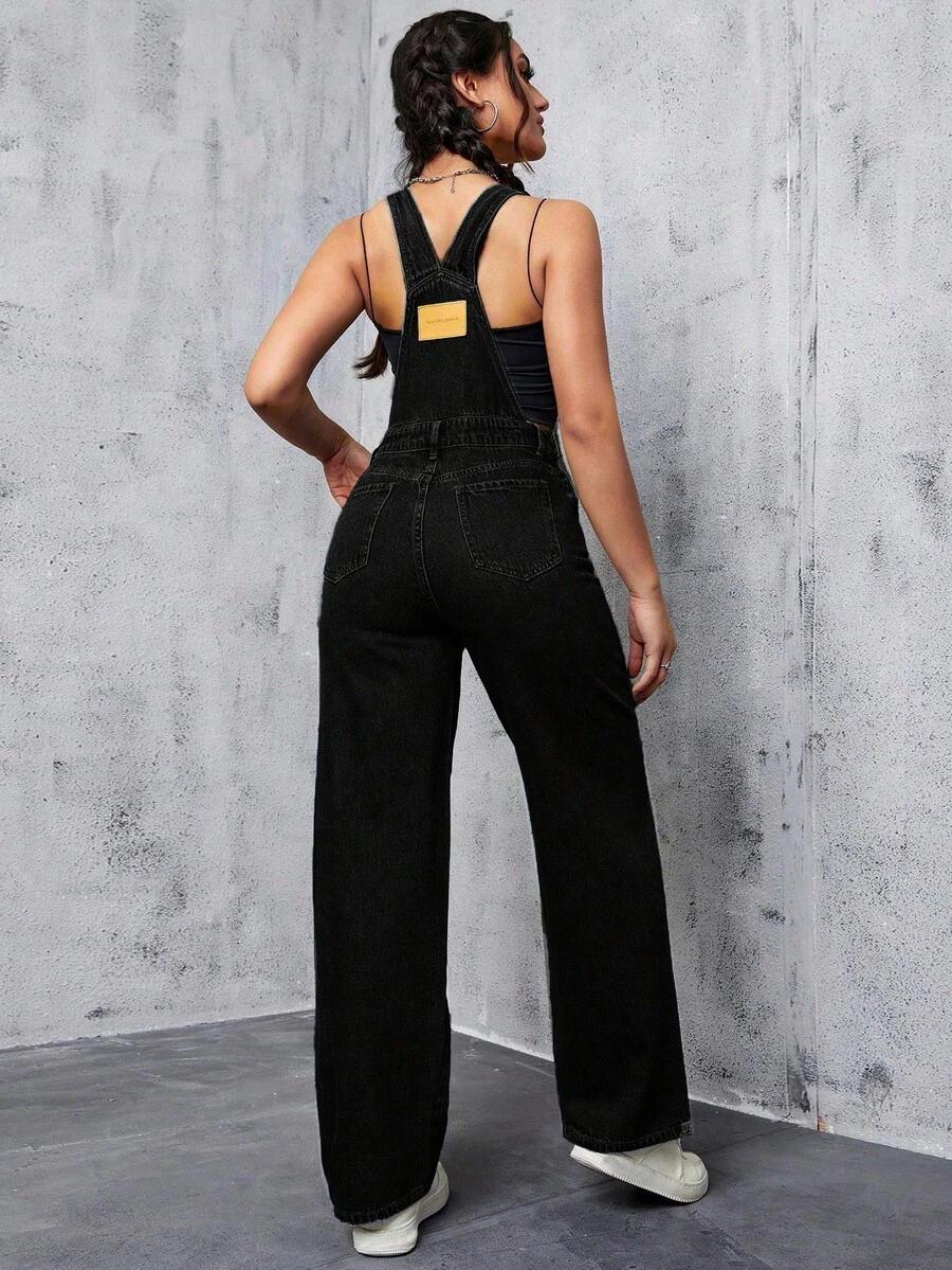 CZARNY KOMBINEZON JEANS