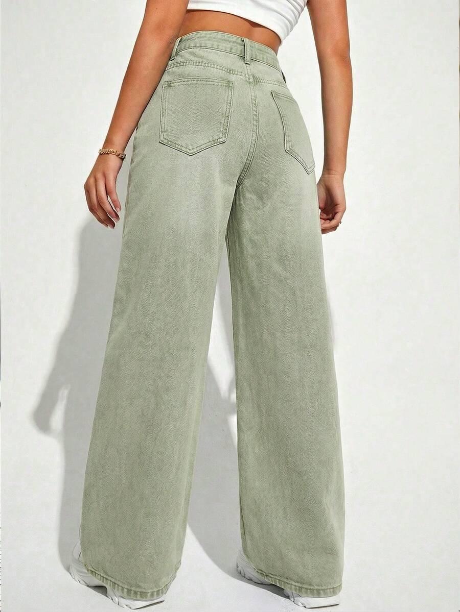 ZIELONE SPODNIE JEANS