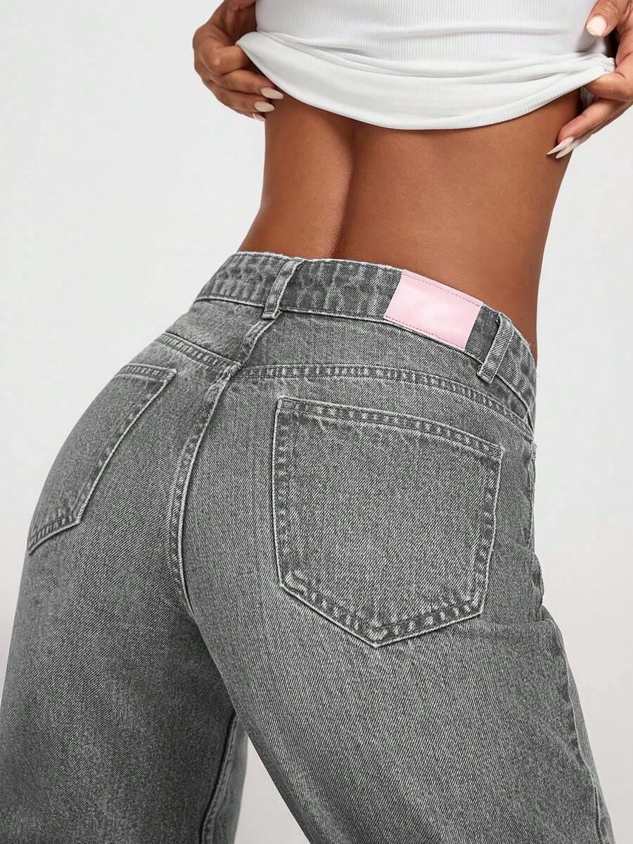 SZARE SPODNIE JEANS