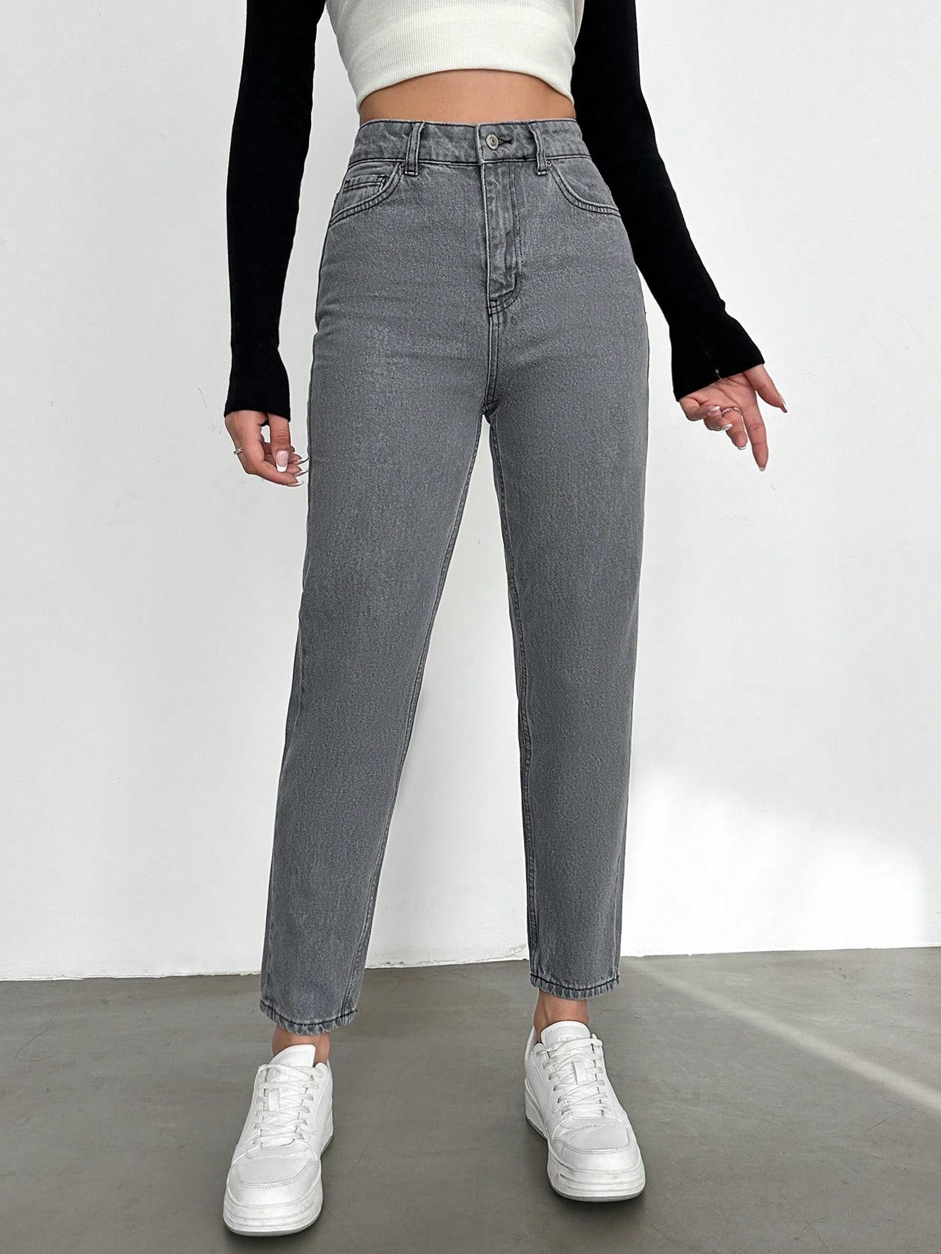 SZARE SPODNIE JEANS