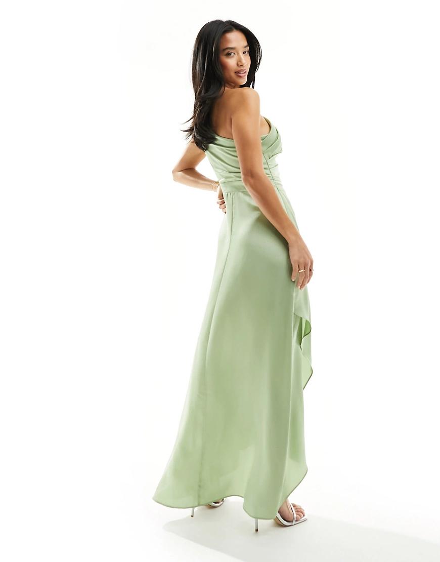 zielona asymetryczna maxi sukienka
