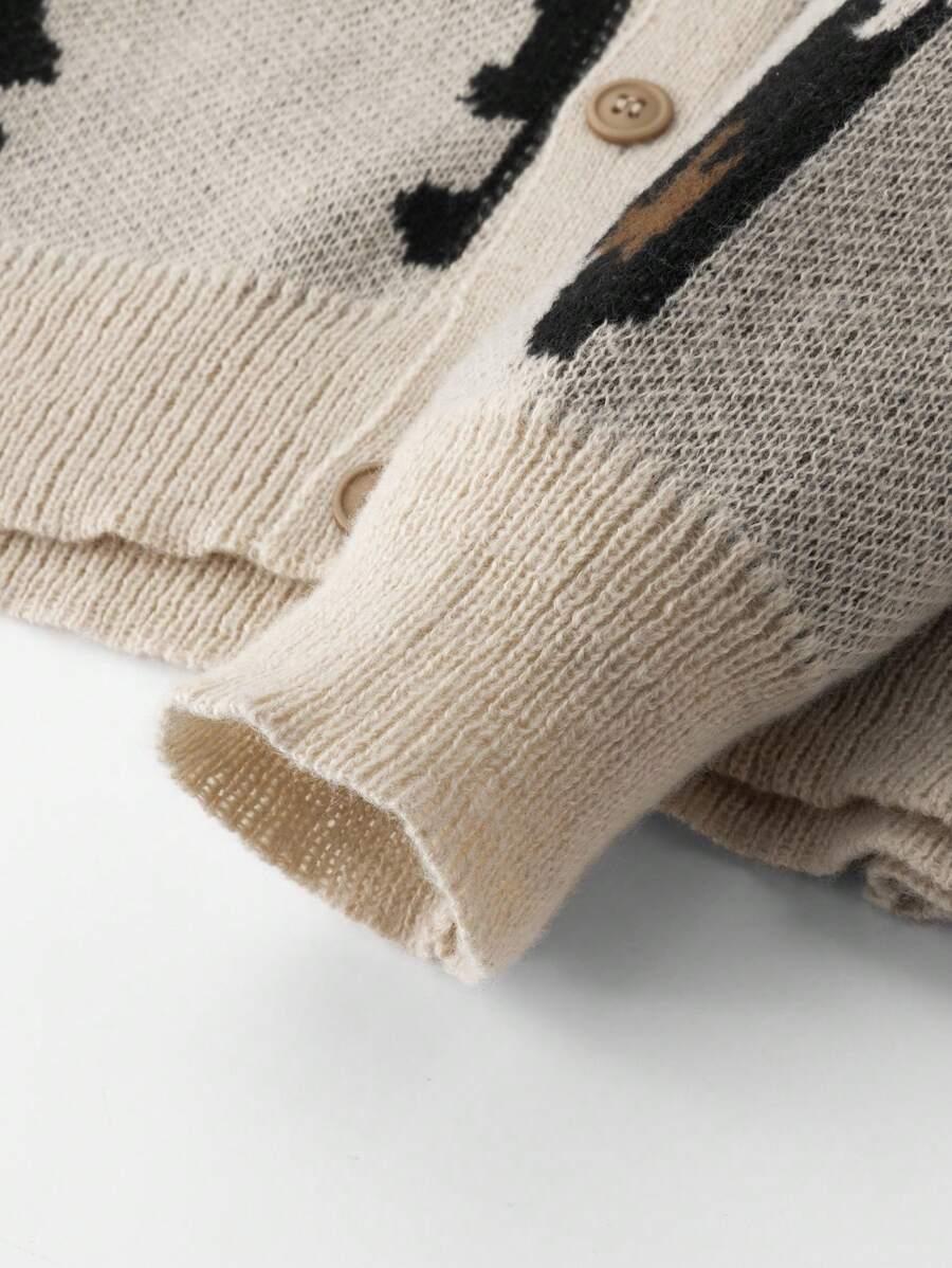  SWETER MĘSKI ROZPINANY Z WZOREM W PANTERKĘ 