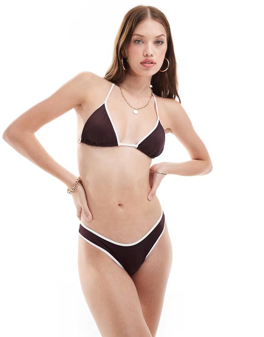 BRĄZOWY DÓŁ OD BIKINI KONTRAST