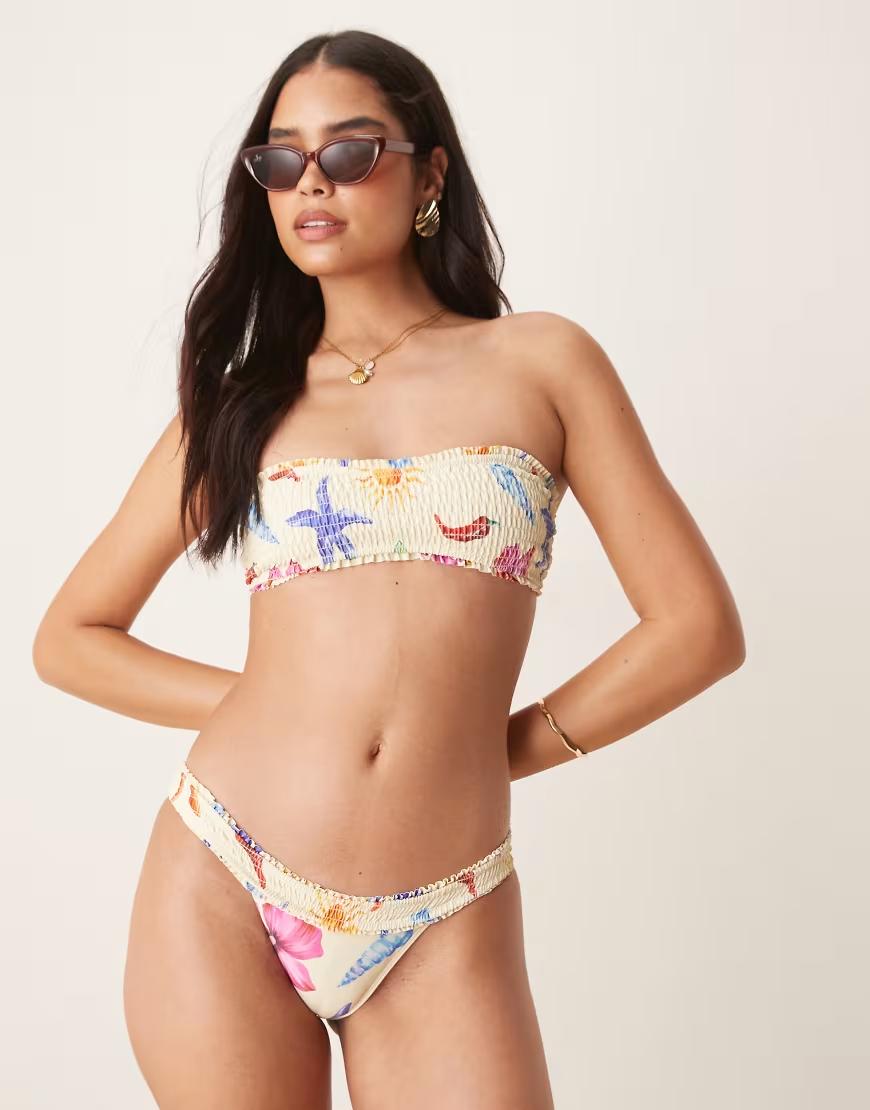 ŻÓŁTY DÓŁ OD BIKINI KWIATY