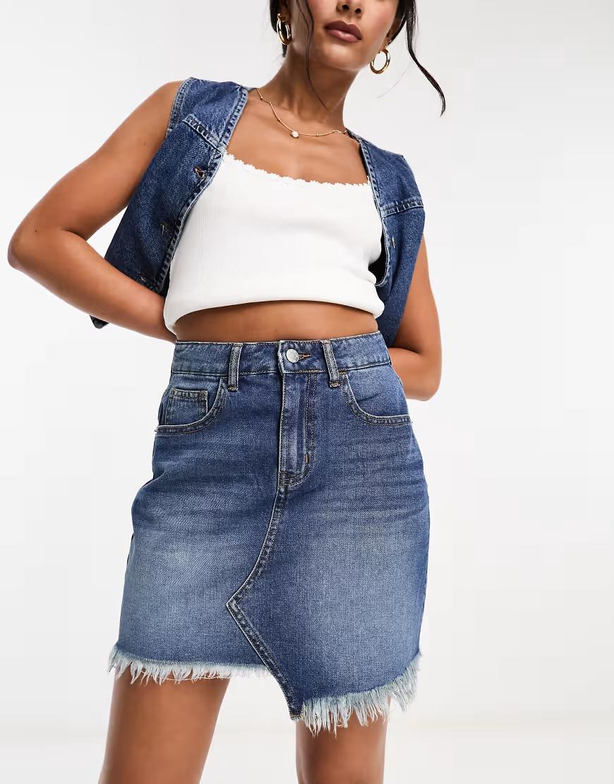 niebieska spódnica jeans 