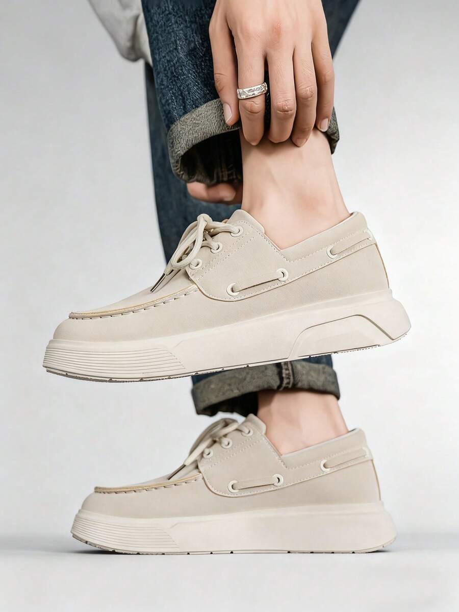 BEŻOWE BUTY IMITACJA ZAMSZU